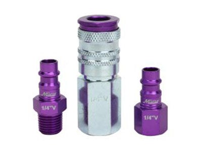 ColorFit HIGHFLOWPRO Coupler & Plug Kit - (V-Style, Purple) - 1/4