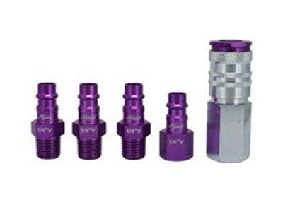 ColorFit HIGHFLOWPRO Coupler & Plug Kit - (V-Style, Purple) - 1/4