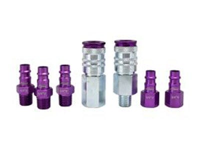 ColorFit HIGHFLOWPRO Coupler & Plug Kit - (V-Style, Purple) - 1/4
